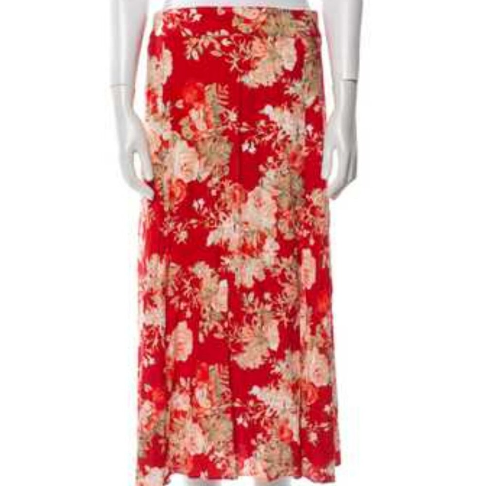 Sezane Tabata Floral Midi Skirt